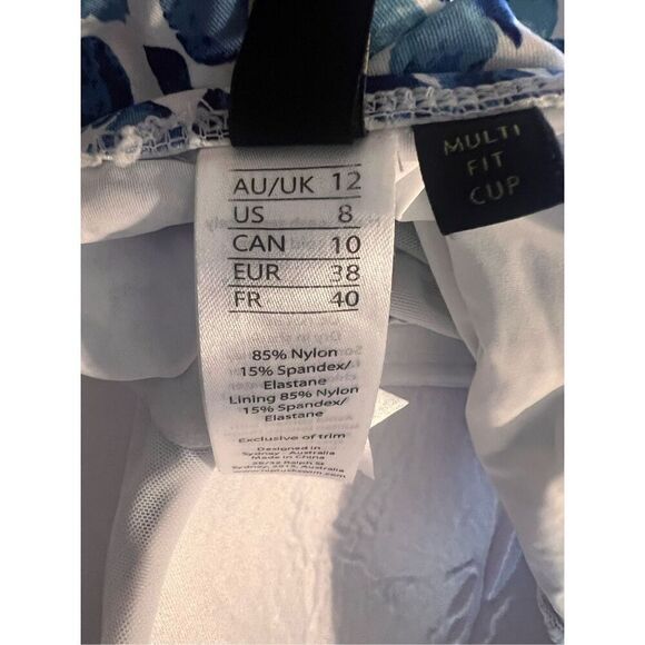 Nip Tuck Swim Size 8 Shapewear One Piece Swimsuit Blue Watercolor Dot Print - Picture 12 of 13